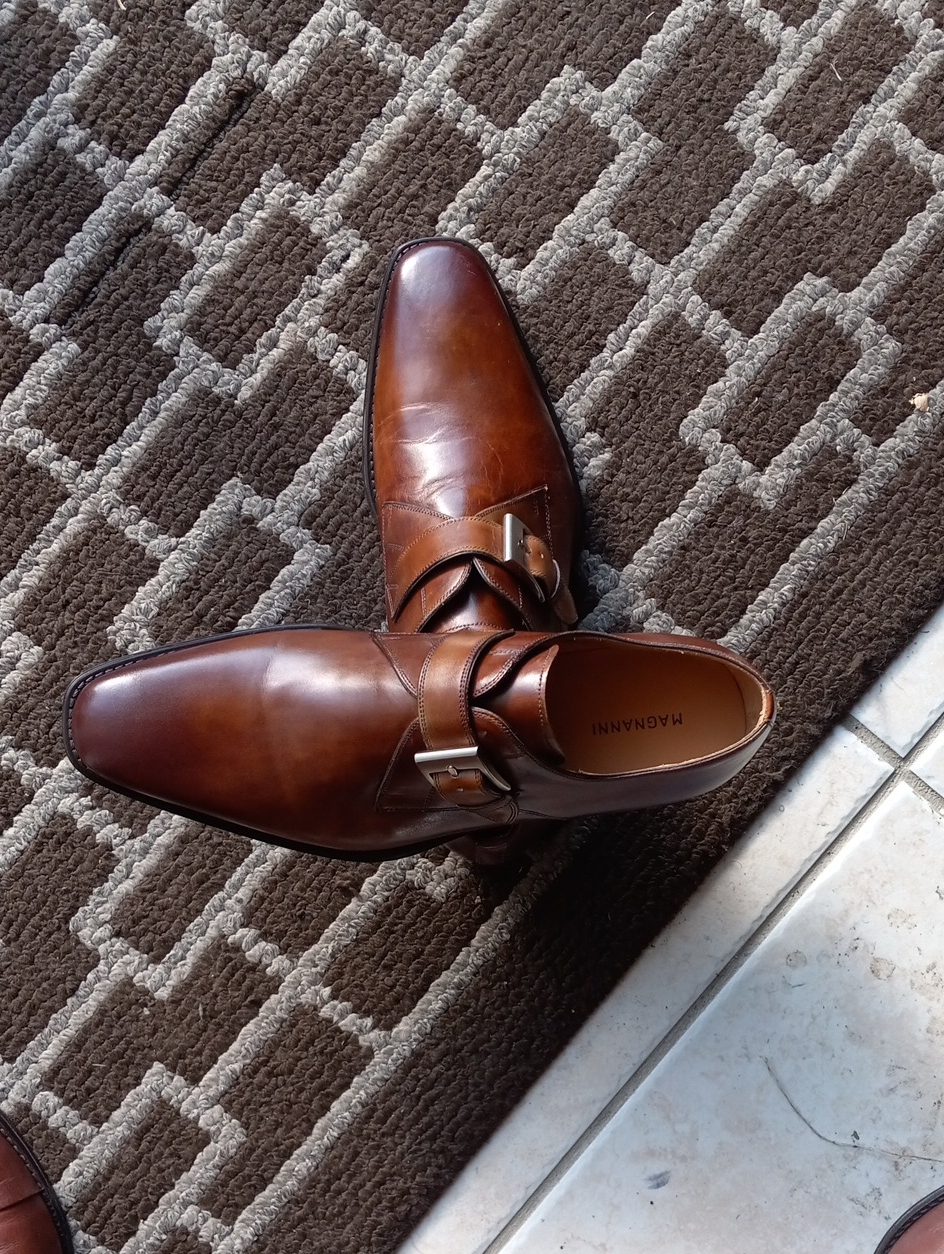 Magnanni Tan Cognac Leather Double Monk Strap Shoes